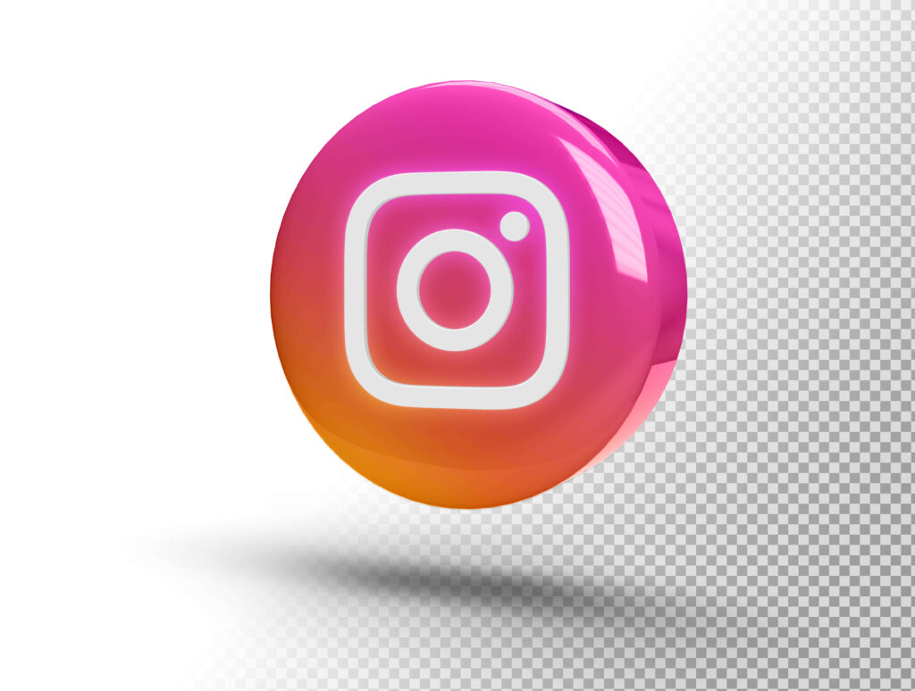 instagram logo on a realistic 3d circle to depict instagram trends in 2024