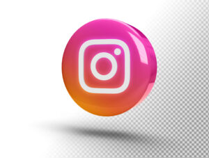 instagram logo on a realistic 3d circle to depict instagram trends in 2024